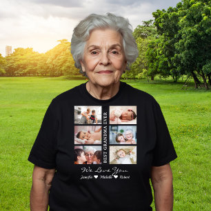 Beste oma ooit Aangepaste foto's namen kleinkinder T-shirt