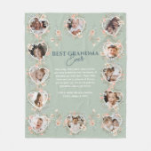 Beste Oma Ooit Bloemen Hart Foto's Gift Fleece Deken (Voorkant)