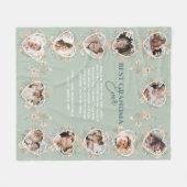 Beste Oma Ooit Bloemen Hart Foto's Gift Fleece Deken (Voorkant (Horizontaal))