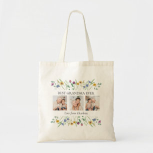 Beste oma ooit bloemenfoto tote bag