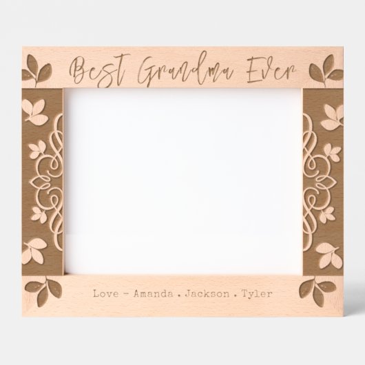 Beste oma ooit bloemengrens gegraveerde lijstjes (Voorkant)