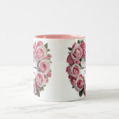 Beste oma ooit bloemenroze tweekleurige koffiemok (Center)