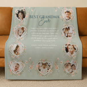 Beste oma ooit bloemhart foto geschenk fleece deken