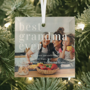 Beste oma ooit   Citaat & Foto Cadeau Glas Ornament