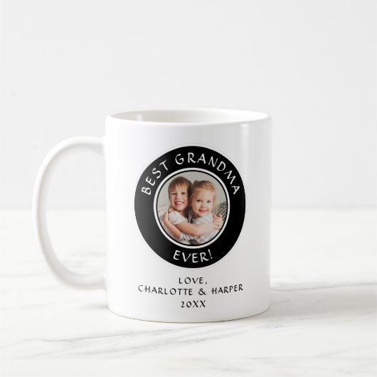Beste Oma Ooit Custom Grandkids Foto Modern Koffiemok (Links)