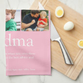 Beste Oma Ooit Definitie 9 Foto Collage Roze Theedoek (Quarter Fold)