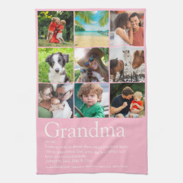 Beste Oma Ooit Definitie 9 Foto Collage Roze Theedoek