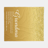 Beste Oma Ooit Definitie Gouden Glitters Fleece Deken (Voorkant (Horizontaal))
