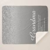 Beste Oma Ooit Definitie Zilver Glitter Sherpa Deken (Voorkant (horizontaal))