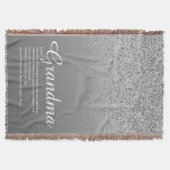 Beste Oma Ooit Definitie Zilveren Glitter Deken (Voorkant)