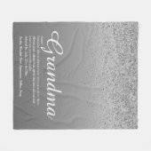 Beste Oma Ooit Definitie Zilveren Glitter Fleece Deken (Voorkant (Horizontaal))