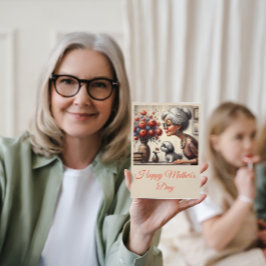 Beste oma ooit Elegant nana boeket schattige hond Kaart