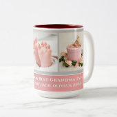 Beste oma ooit | Elegant Script 3 Fotocollage Tweekleurige Koffiemok (Voorkant rechts)