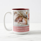 Beste oma ooit | Elegant Script 3 Fotocollage Tweekleurige Koffiemok (Links)