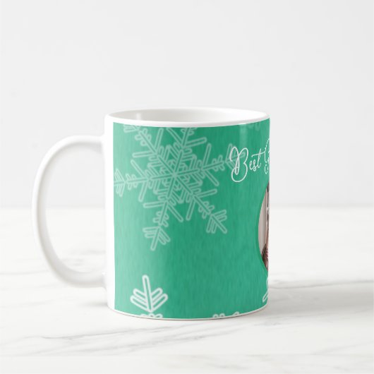 Beste oma ooit Emerald Snowflake Minimalistische t Koffiemok (Links)