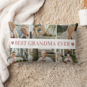 Beste oma ooit foto-collage – Cadeau met harten Kussen