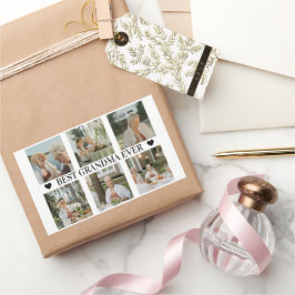 Beste oma ooit foto collage – cadeau met harten rechthoekige sticker