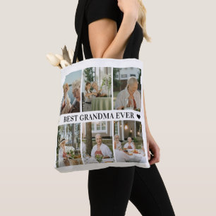 Beste oma ooit foto-collage – Cadeau met harten Tote Bag