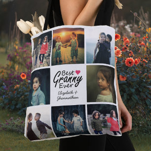 Beste oma ooit foto collage hart oma cadeau tote bag
