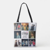 Beste oma ooit foto collage hart oma cadeau tote bag (Achterkant)