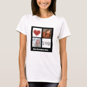 Beste oma ooit Foto collage hart T-shirt