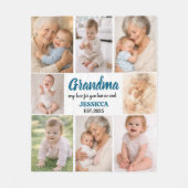 Beste oma ooit foto | Gepersonaliseerde grootouder Fleece Deken (Voorkant)