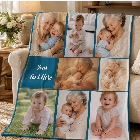 Beste oma ooit foto | Gepersonaliseerde grootouder Fleece Deken