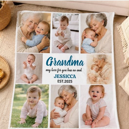 Beste oma ooit foto | Gepersonaliseerde grootouder Fleece Deken