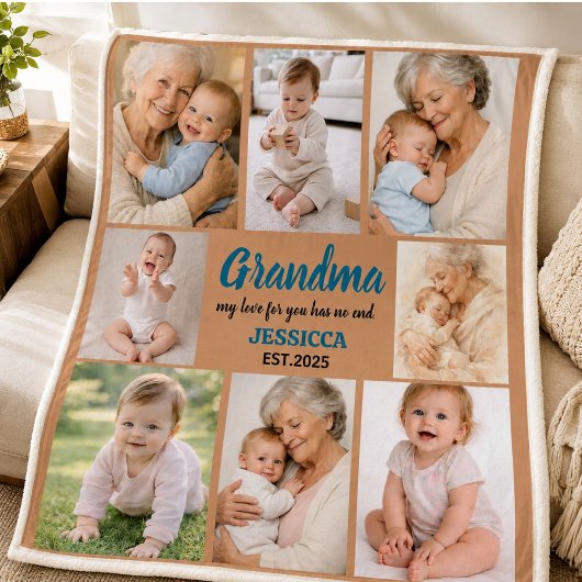 Beste oma ooit foto | Gepersonaliseerde grootouder Fleece Deken