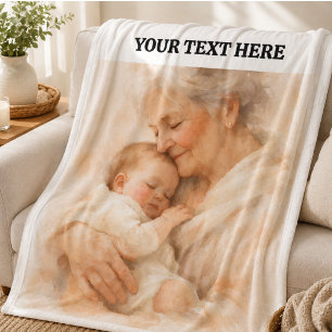 Beste oma ooit foto Gepersonaliseerde grootouder Fleece Deken