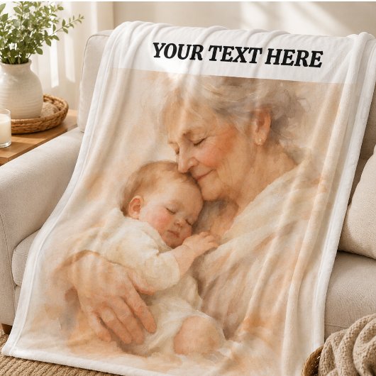 Beste oma ooit foto | Gepersonaliseerde grootouder Fleece Deken