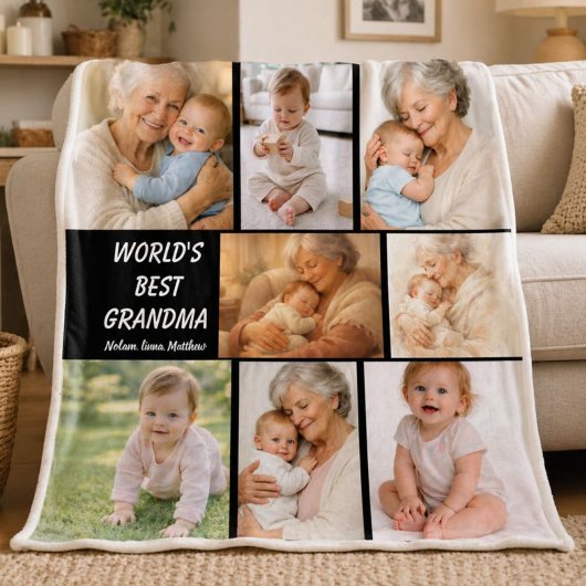 Beste oma ooit foto | Gepersonaliseerde grootouder Fleece Deken