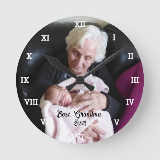 Beste oma ooit fotocollage Creëer uw eigen Ronde Klok (Voorkant)