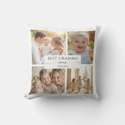 Beste Oma Ooit Fotocollage Kussen Cadeau (Voorkant)