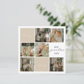 Beste oma ooit | Fotocollage | Mocha Feestdagenkaart (Staand voorkant)