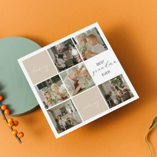 Beste oma ooit | Fotocollage | Mocha Feestdagenkaart