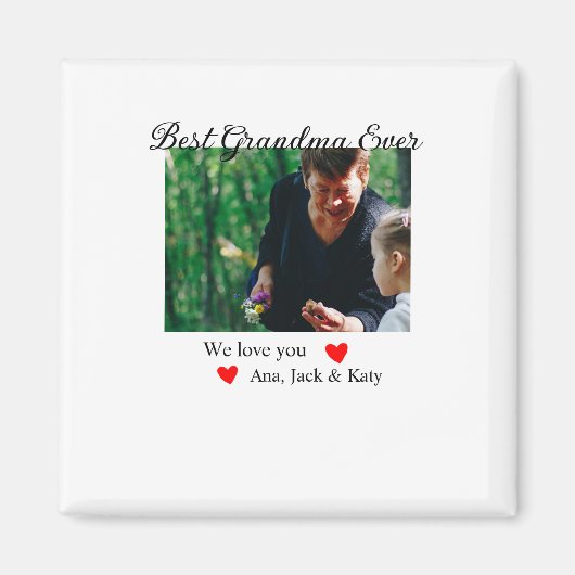 Beste oma ooit fotocollage we houden van je naam magneet (Voorkant)