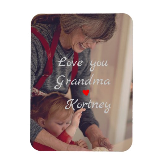 Beste oma ooit fotocollage we houden van je naam magneet (Verticaal)