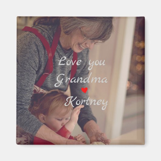 Beste oma ooit fotocollage we houden van je naam magneet (Voorkant)