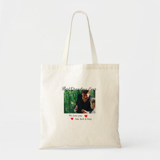 Beste oma ooit fotocollage we houden van je naam tote bag (Voorkant)