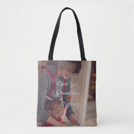 Beste oma ooit fotocollage we houden van je naam tote bag