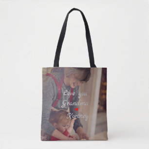 Beste oma ooit fotocollage we houden van je naam tote bag