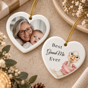 Beste oma ooit Gans Foto Hart Keramisch Ornament