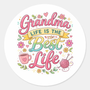 Beste oma ooit Gelukkige dag van de grootouders Ronde Sticker