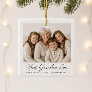 Beste oma ooit Gepersonaliseerde kleinkinderen fot Keramisch Ornament