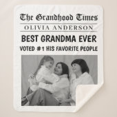 Beste oma ooit gepersonaliseerde krantenfoto sherpa deken (Voorkant)