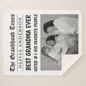 Beste oma ooit gepersonaliseerde krantenfoto sherpa deken (Voorkant (horizontaal))