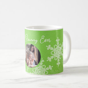 Beste oma ooit Groen Sneeuwvlokken Minimalistisch Koffiemok