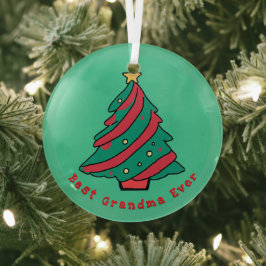 Beste oma ooit | Groene kerstboom Glas Ornament