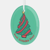 Beste oma ooit | Groene kerstboom Glas Ornament (Voorkant links)